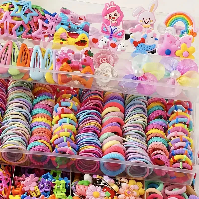 Set da 718 pezzi accessori per capelli per bambine