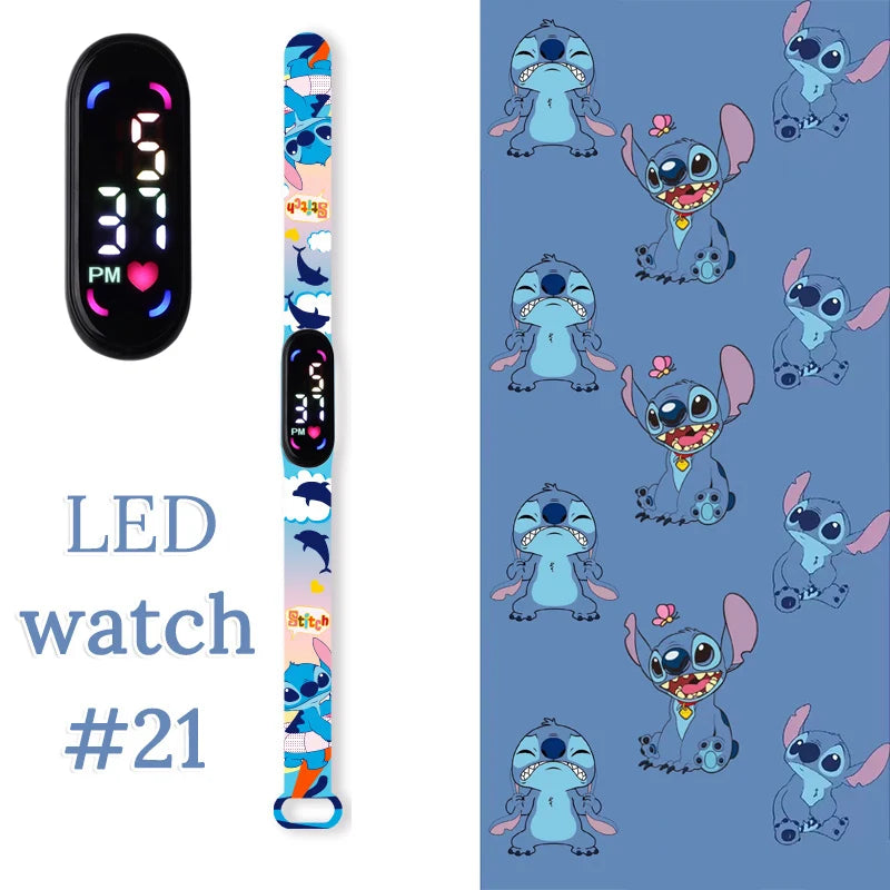 Stitch Orologi per bambini Bracciale sportivo impermeabile LED Touch digitale