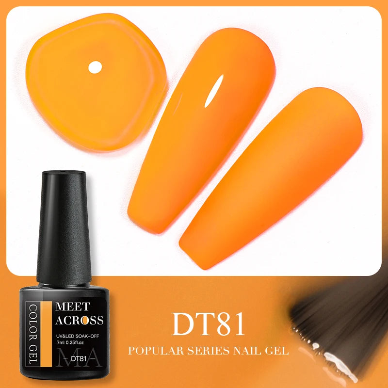 MEET ACROSS 5ml Gel Smalto per unghie Nail Art Top Gel tutti i colori