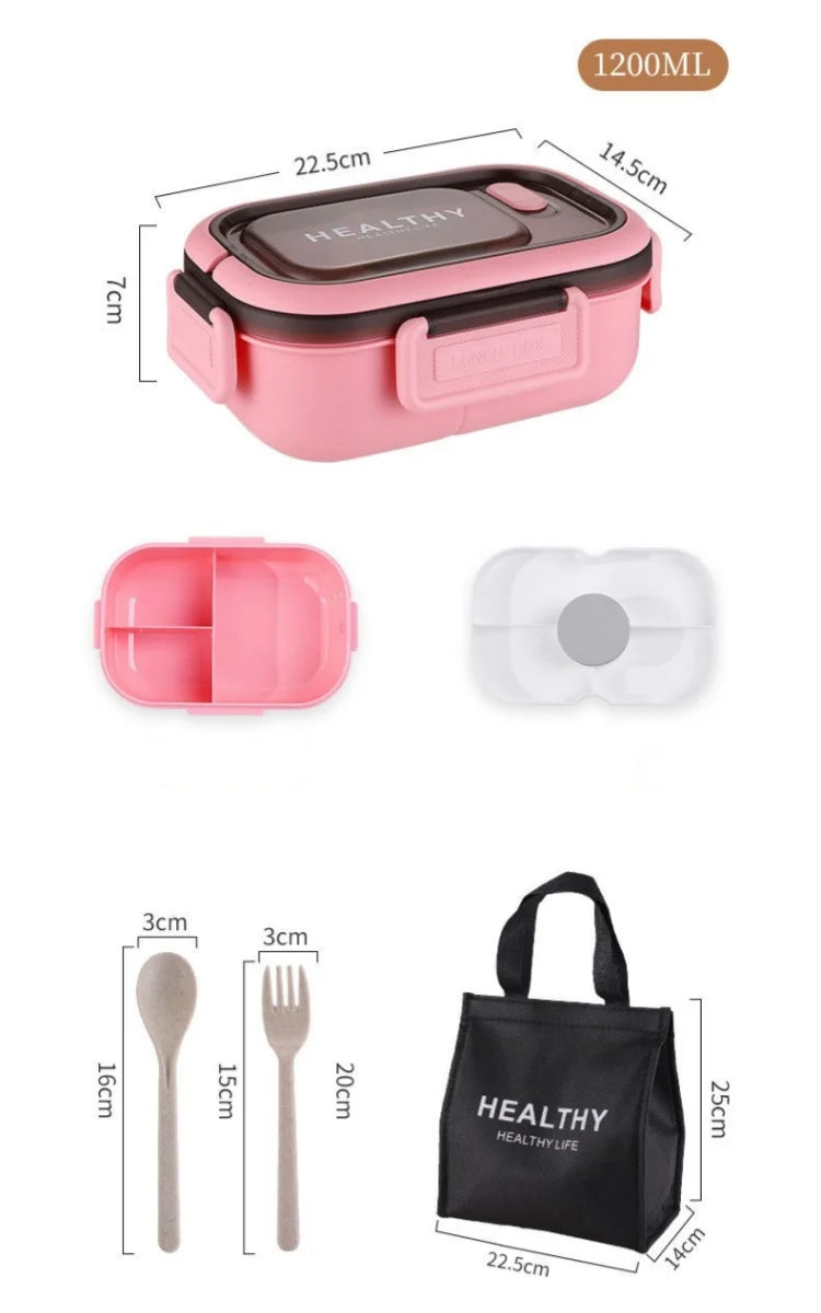 1200ML Box  per il pranzo a doppio strato Scomparto portatile