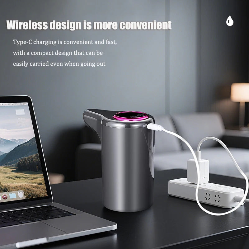 Distributore d’acqua elettrico, distributore automatico domestico intelligente per acqua in botte e purificata, ricarica USB