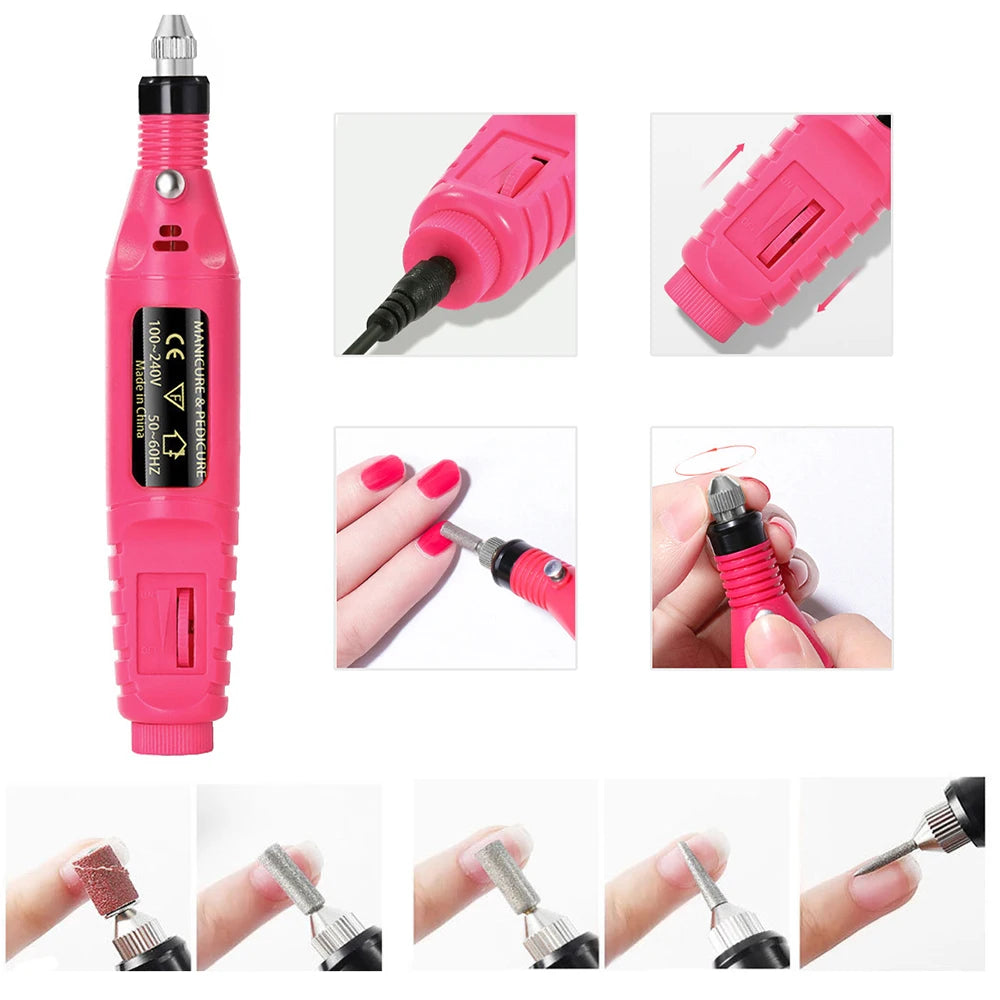YIKOOLIN UV LED Lampada Set di strumenti professionali per unghie con 20000RPM