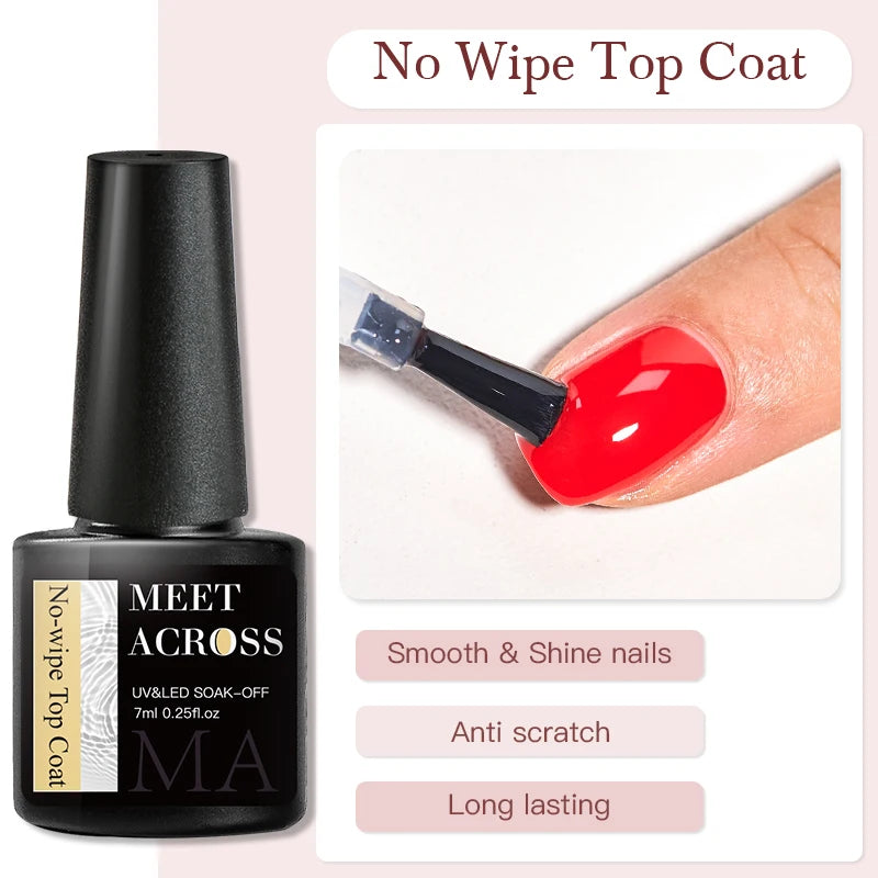 MEET ACROSS 5ml Gel Smalto per unghie Nail Art Top Gel tutti i colori