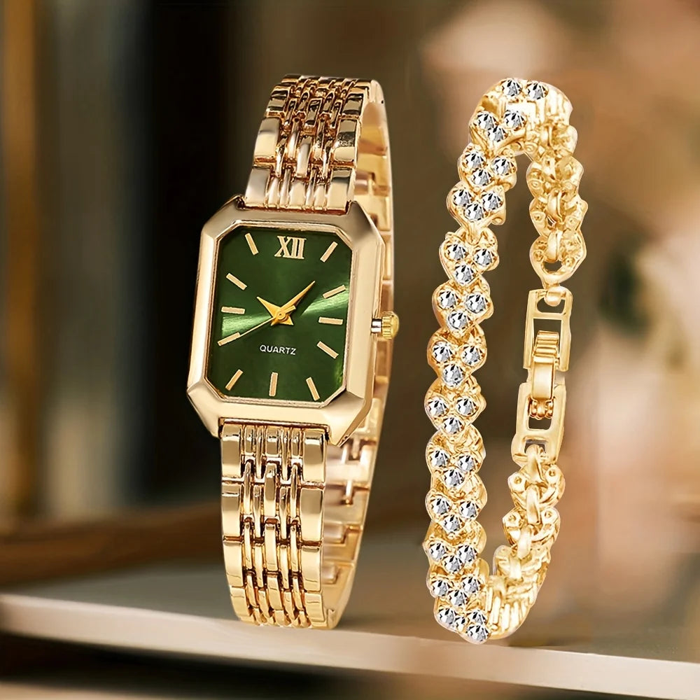 Orologio al Quarzo Strass Bracciale Set Signore Roma