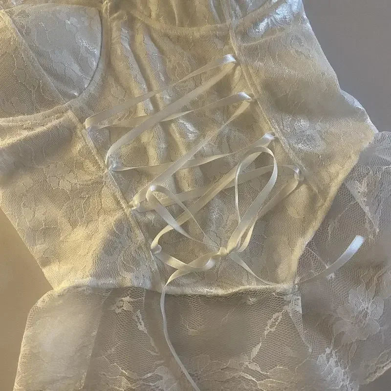 Corsetto Donna  in pizzo benda senza maniche