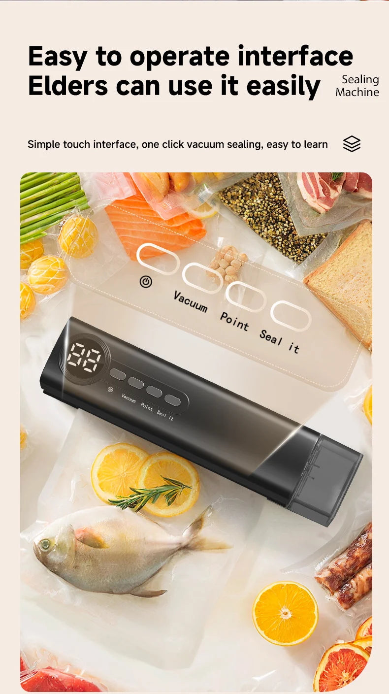 Sigillante sottovuoto wireless portatile multifunzionale potente aspirazione Macchina automatica per sigillare il cibo Sigillante per sacchetti per alimenti ricaricabile USB