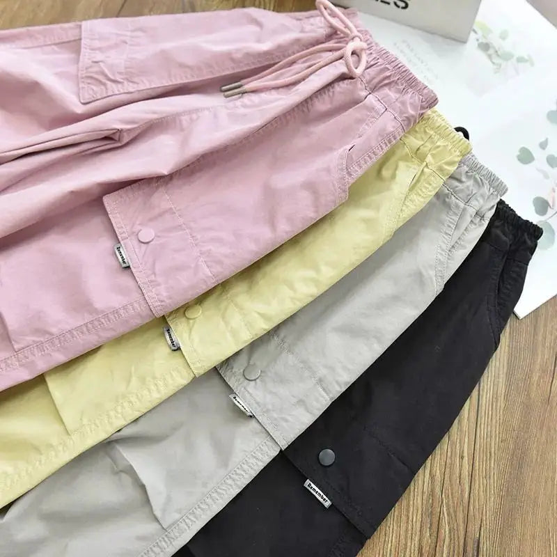 Vestiti primaverili alla moda per bambini Cargo Joggers Pantaloni elastici alla caviglia Pantaloni casual Leggero Traspirante