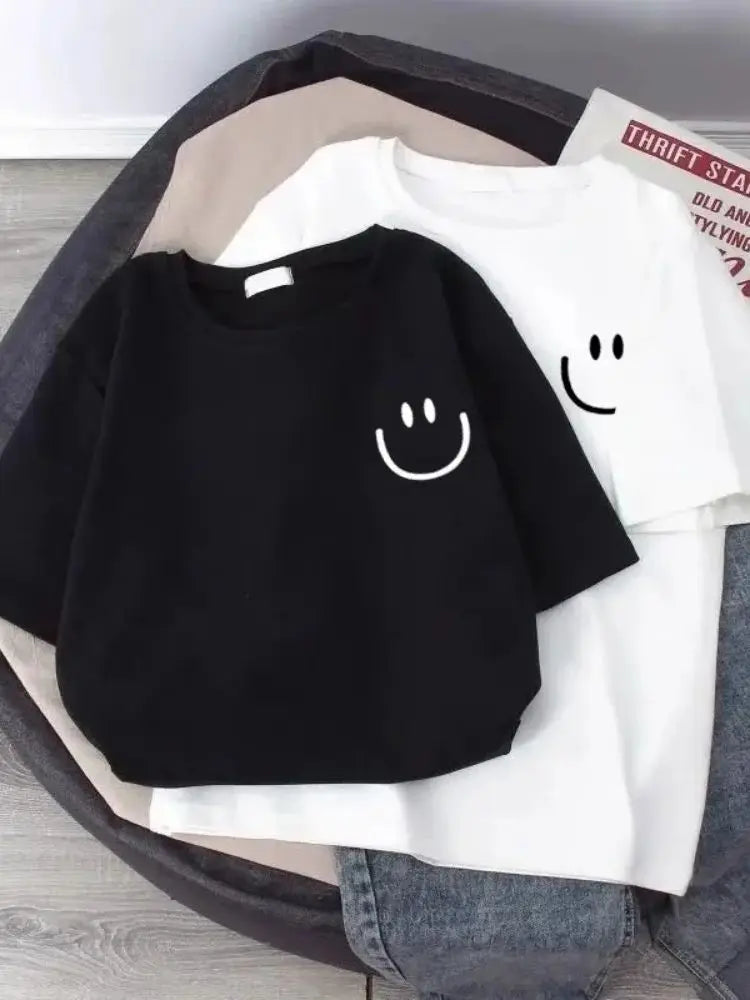 T-shirt per bambini e adulti  puro cotone fresco e leggero semplice