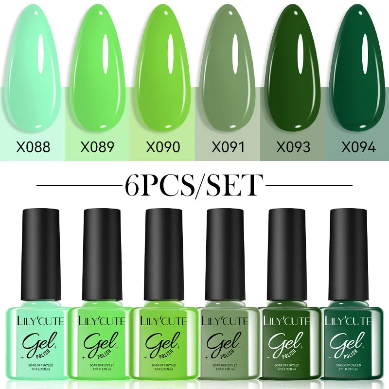 LILYCUTE 6Pcs/set 7ml Series Gel Smalto 125 Colori disponibili