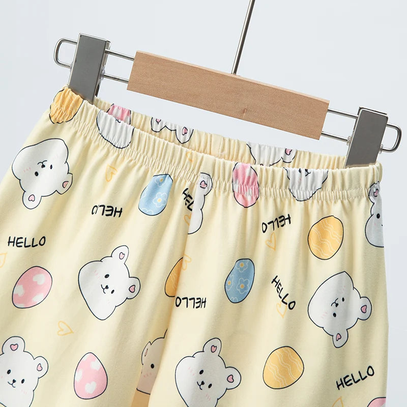 2 pezzi estivi per bambini comodi e carini pantaloncini  Set casual per la casa e l’esterno