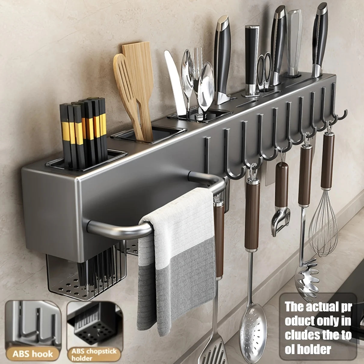 Organizzatore da cucina a parete in acciaiol resistente, senza trapano per coltelli, Utensili, Taglieri