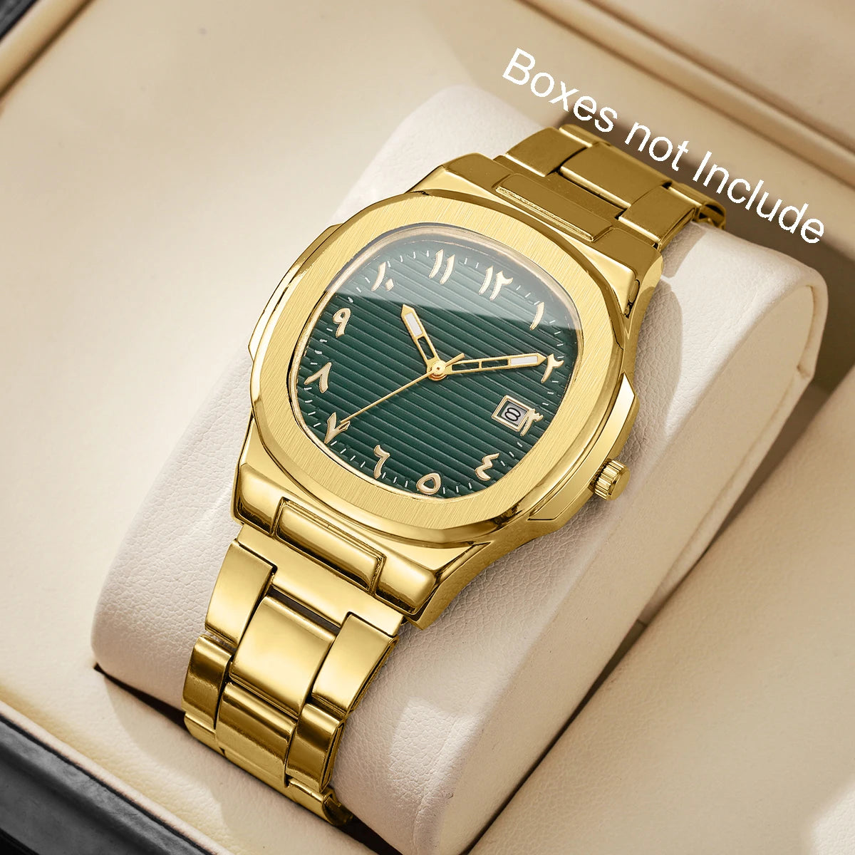 Orologi da uomo di lusso Moda Quadrante quadrato Cinturino in acciaio inossidabile Orologio al quarzo senza scatola