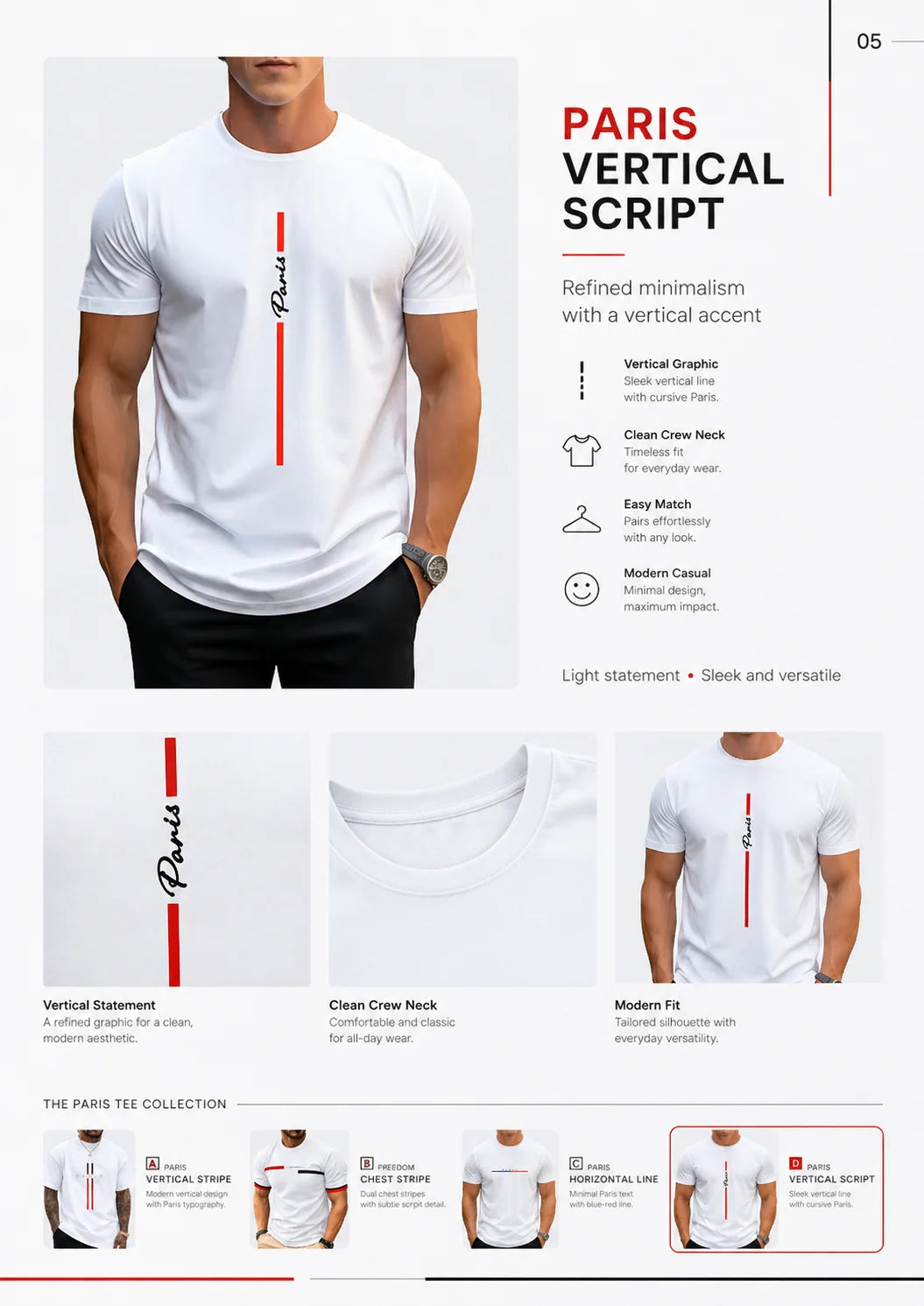 T-shirt da uomo Paris