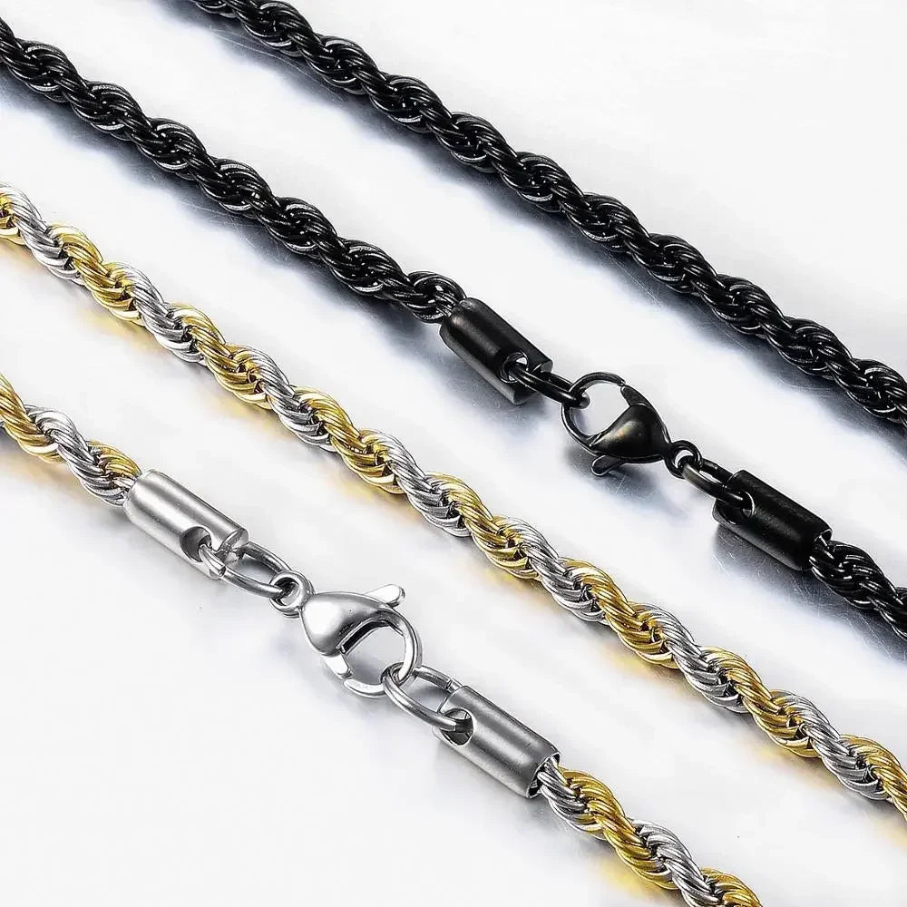 Classic Twisted Rope in acciaio inossidabile Unisex