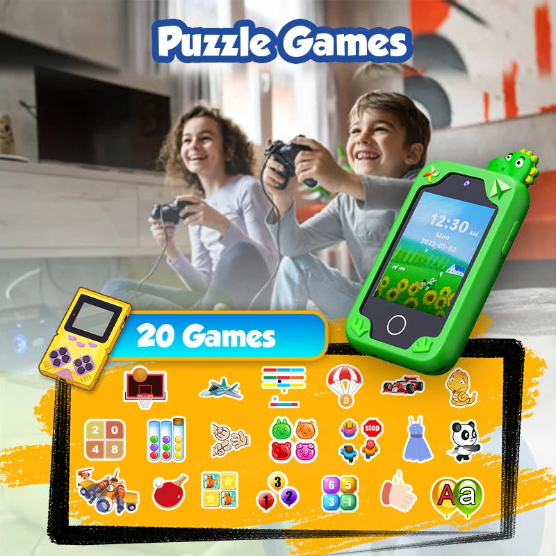 SmartPhone Fotocamera + Giochi Touch Screen+Lettore MP3 per bambini