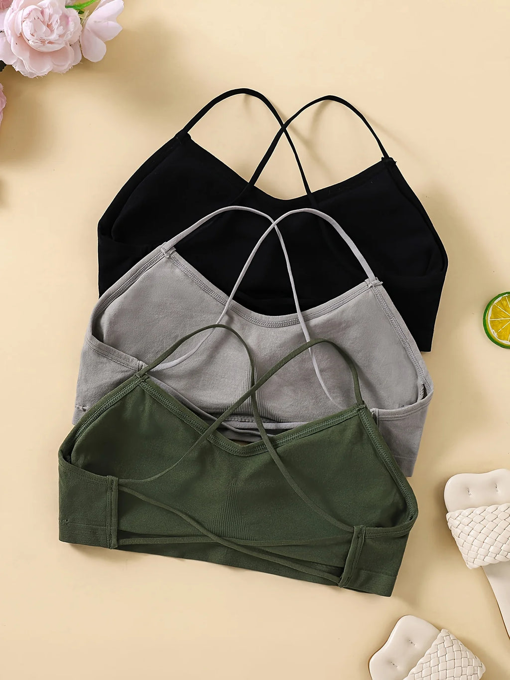 3PCS/Set Top Traspirante Bellezza Sexy