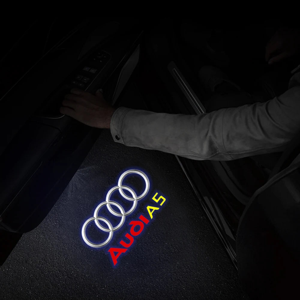 Per Audi Sline S3 S4 S5 S6 S7 RS Q7 Q5 Q3 A4 B8 8P A3 A6 C7 A5 A6L Quattro Auto Logo Porta LED Lampada di benvenuto Laser Proiettore Luce