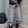 Jeans Uomo Brillantinato Casual Pantaloncini in denim Lunghezza al ginocchio Scritta alla moda Ricamato lucido