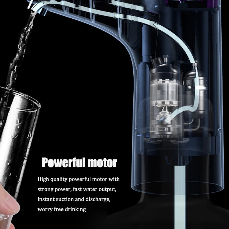 Distributore d’acqua elettrico, distributore automatico domestico intelligente per acqua in botte e purificata, ricarica USB