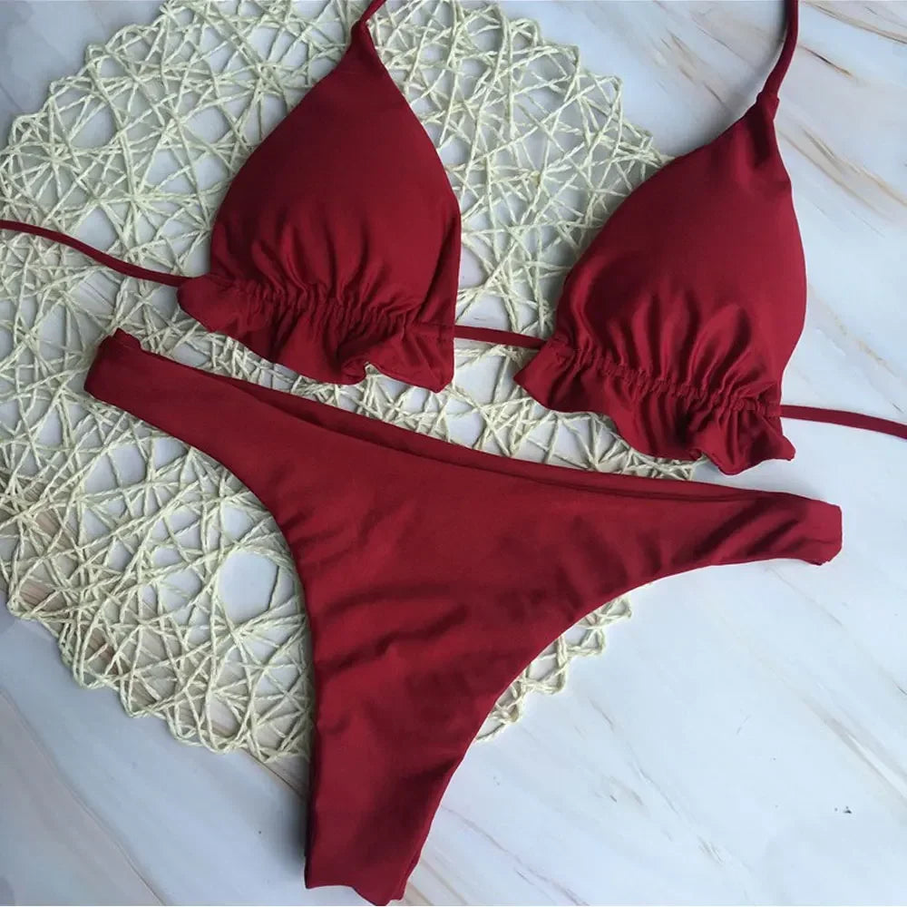 Set bikini brasiliano estivo 2 pezzi Set Push-up