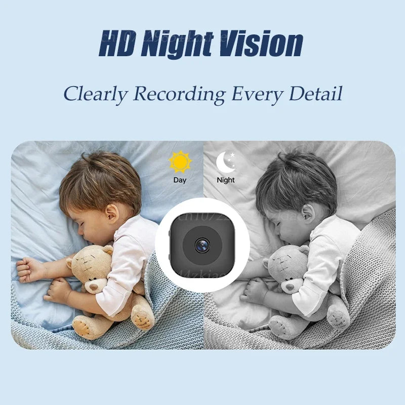 Mini Telecamera di sicurezza 4K Visione notturna a colori Monitor WiFi ad alta definizione Impermeabile Rilevamento del movimento Sorveglianza Smart Home