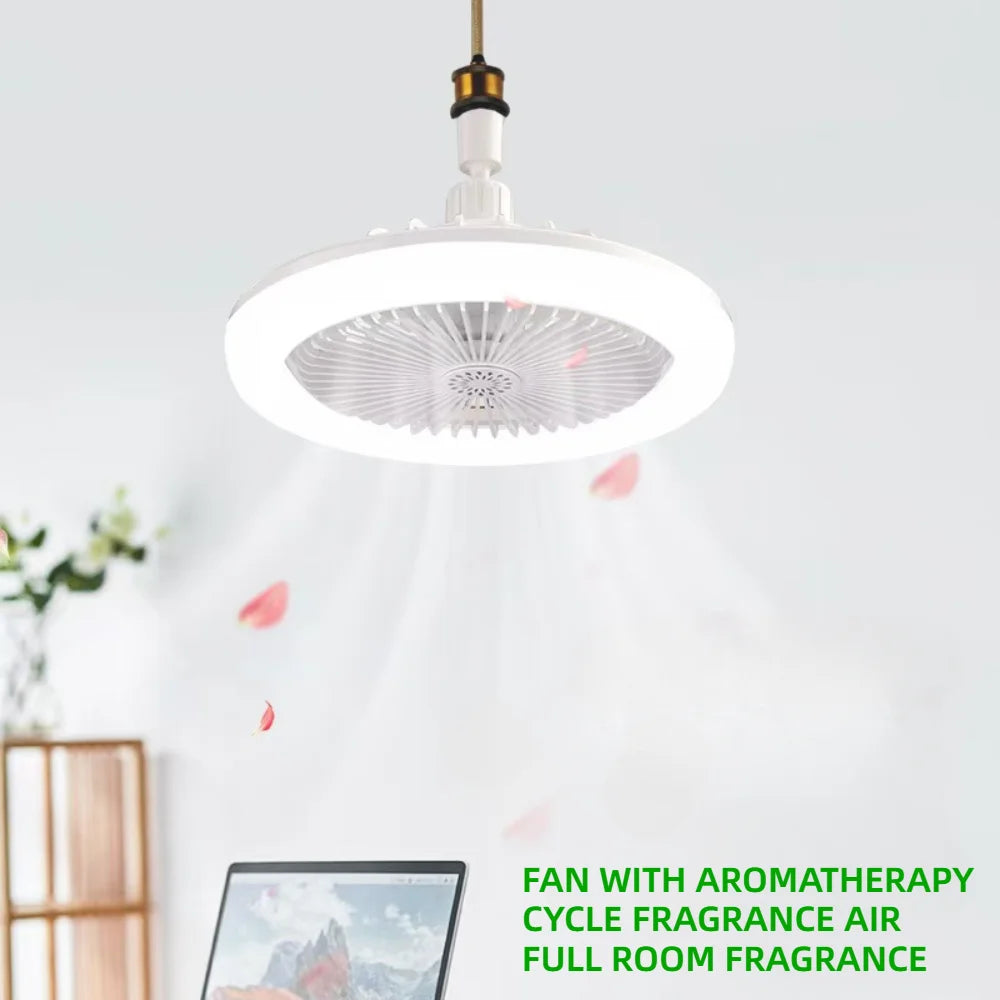 Ventilatore da soffitto girevole 3in1 con telecomando Lampada di illuminazione e convertitore di aria