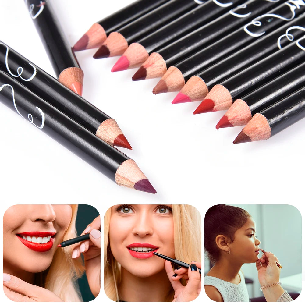 Set 12 pezzi Lipliner Matita Professionale si Lunga Durata Impermeabile