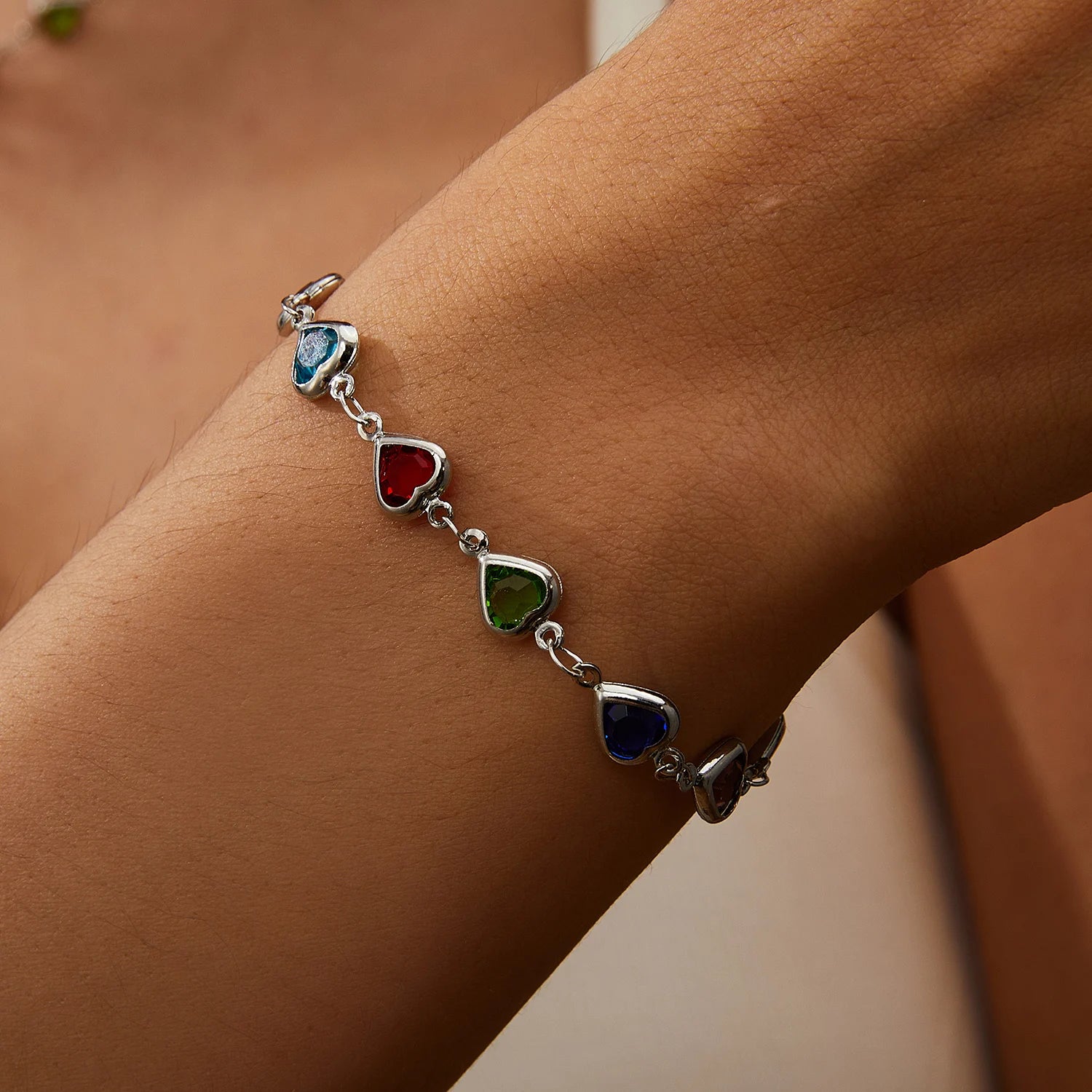 Eleganti braccialetti a catena in metallo con zircone in cristallo per donne