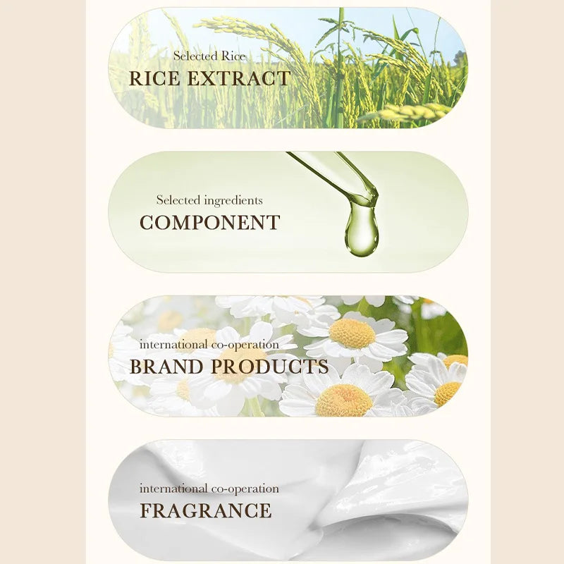 BIOAOUA Rice Puree Series Riduce le rughe, ammorbidisce la pelle, migliora la struttura della pelle, idrata, nutre la pelle e pulisce il viso