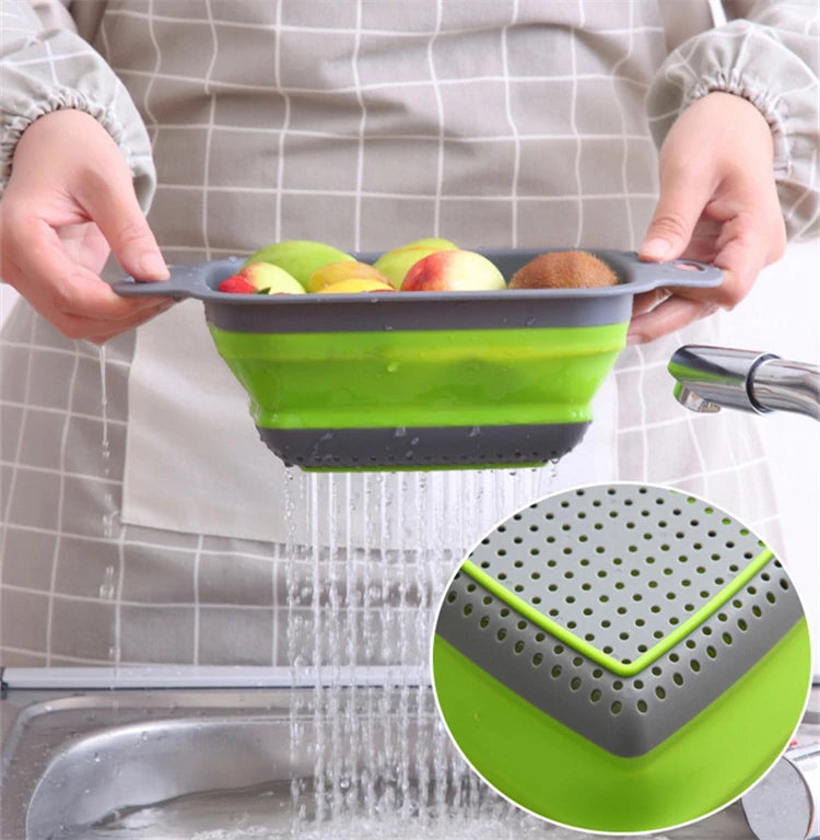 Scolapasta Quadrato Pieghevole in Silicone Cucina