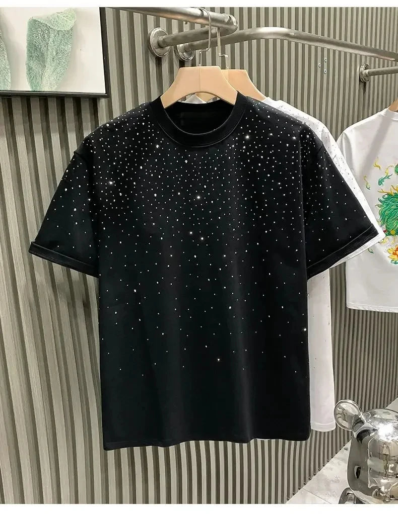 T-shirt estiva con strass T-shirt casual brillantini