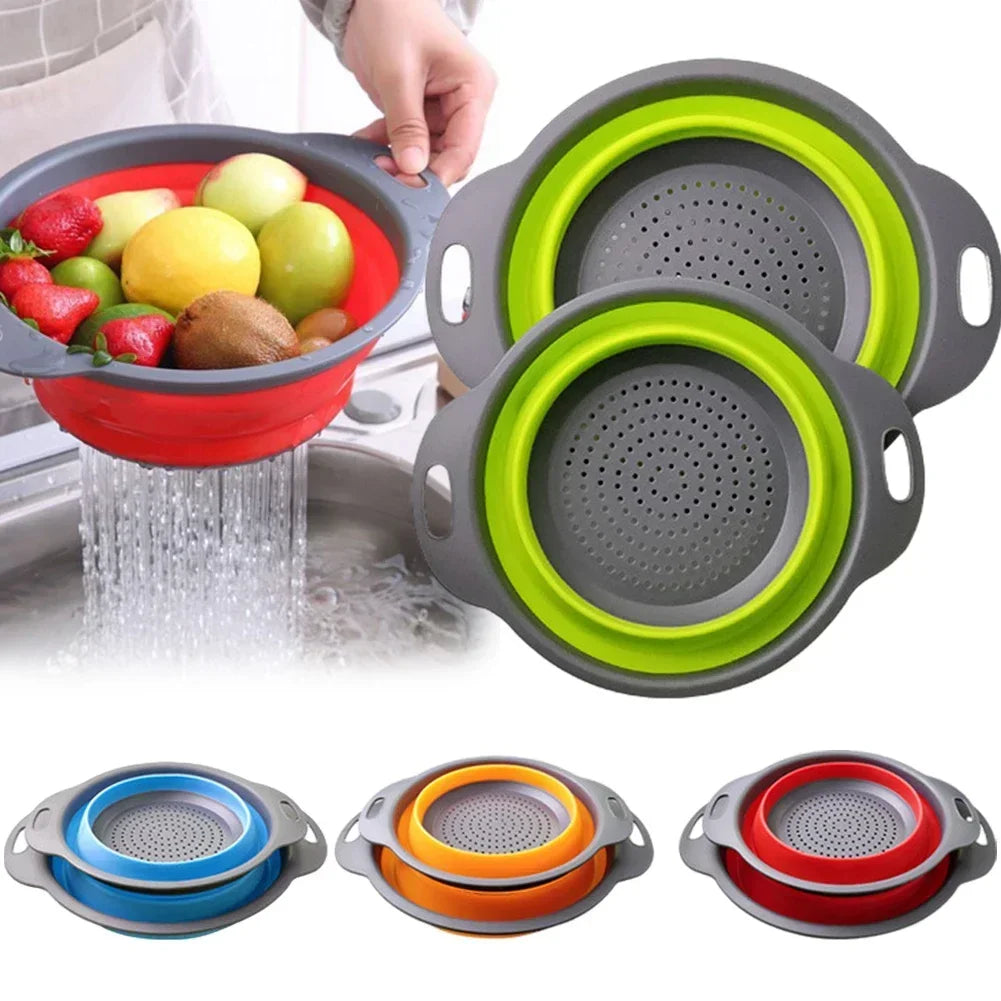 Scolapasta pieghevole in silicone