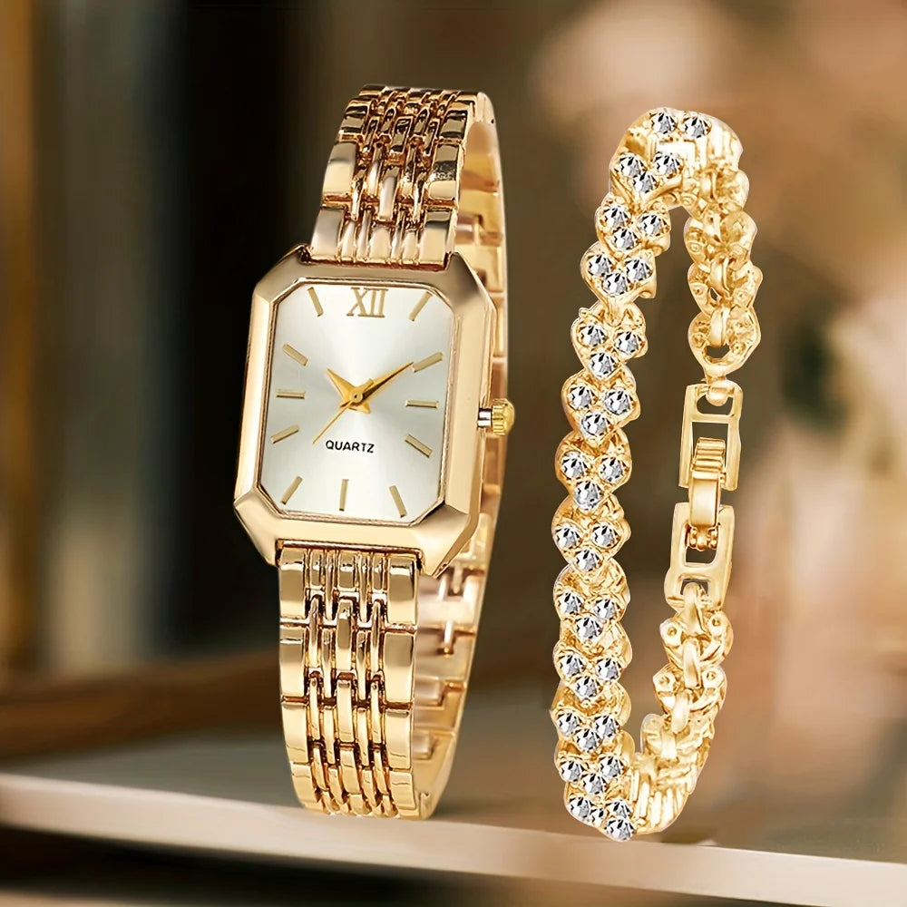 Orologio al Quarzo Strass Bracciale Set Signore Roma