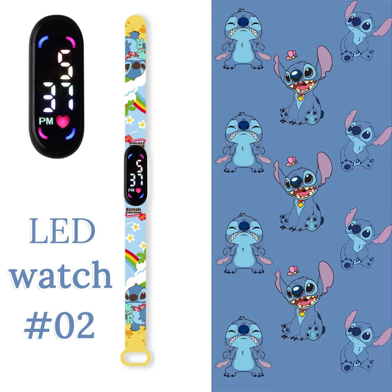 Stitch Orologi per bambini Bracciale sportivo impermeabile LED Touch digitale