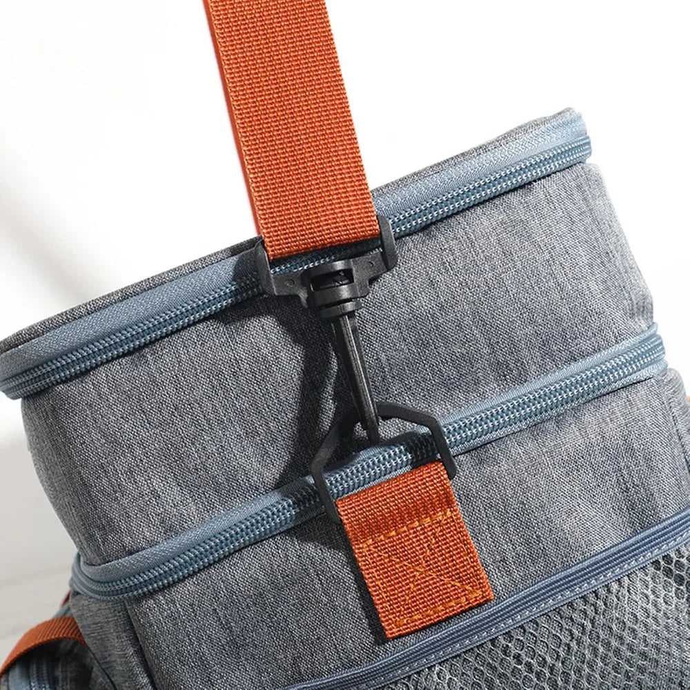 Borsa termica doppia pieghevole Borse per il pranzo da campeggio e  da viaggio di grande capacità