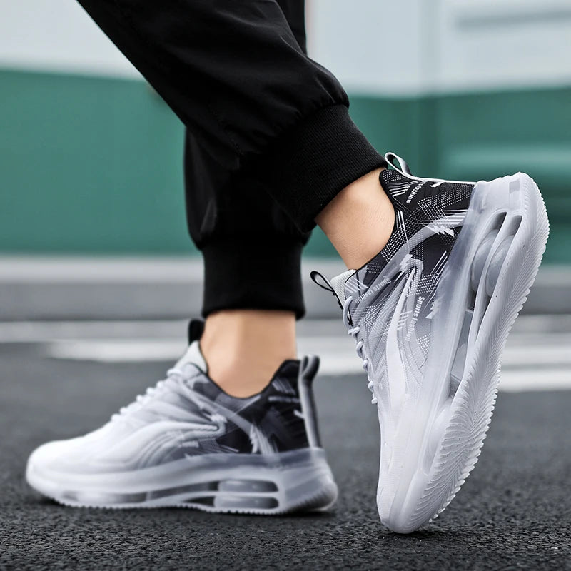 Scarpe da Ginnastica alla moda da uomo, con ammortizzazione dell’aria, comode e antiscivolo, traspiranti e adatte per attività sportive