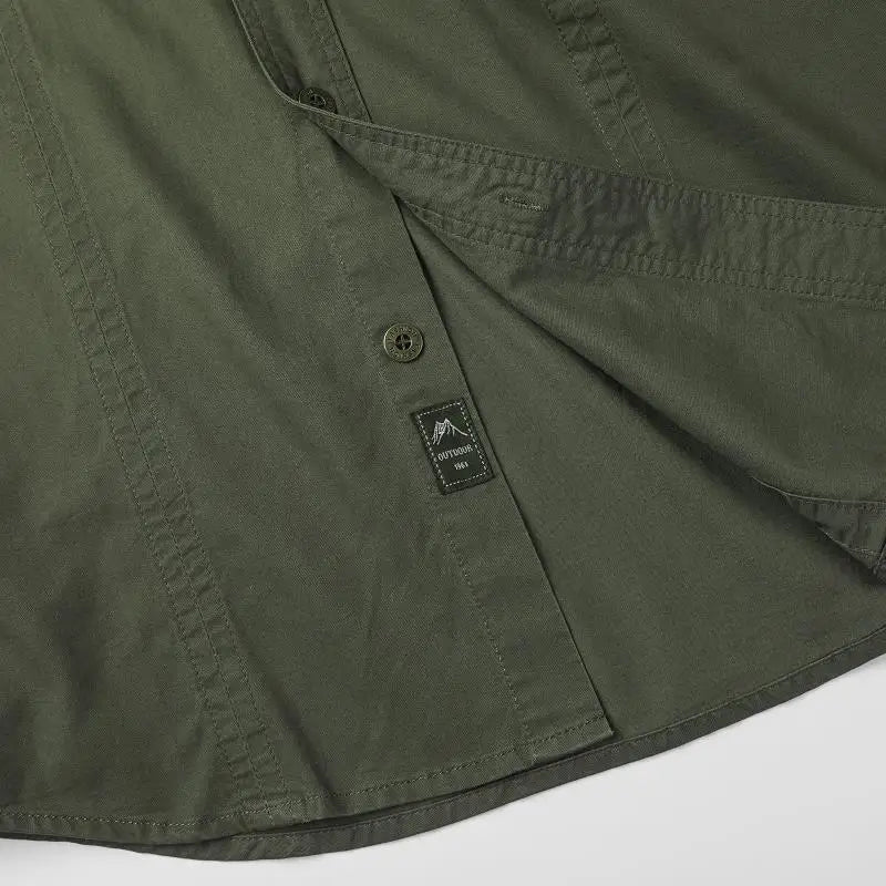 Camicie militari Uomo Cotone Casual Slim Fit Top