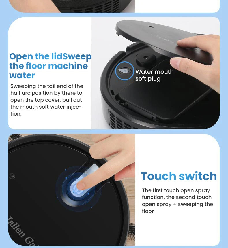 Aspirapolvere robot intelligente senza fili 5 in 1 Multifunzionale Super silenzioso Aspirazione Mop Humidifying per uso domestico Elettrodomestici