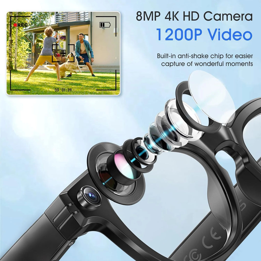 Nuova fotocamera da 800 W Occhiali AI Occhiali di traduzione intelligente che cambiano colore Foto Registrazione video Chiamata impermeabile Occhiali da sole intelligenti