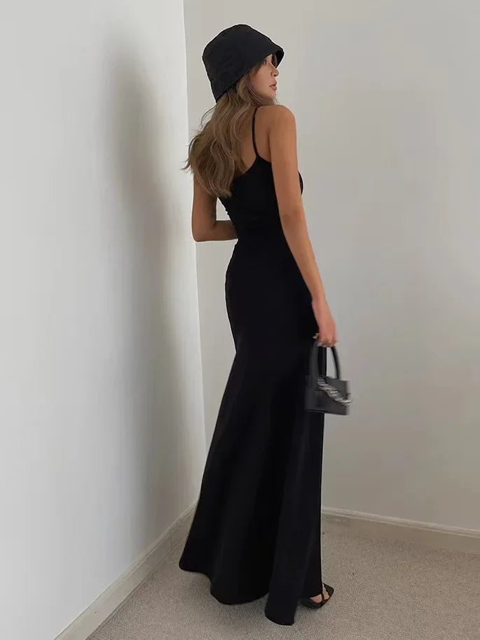 Abito Donna Lungo Senza Schiena Sottile Vita Sexy Dolce E Piccante
