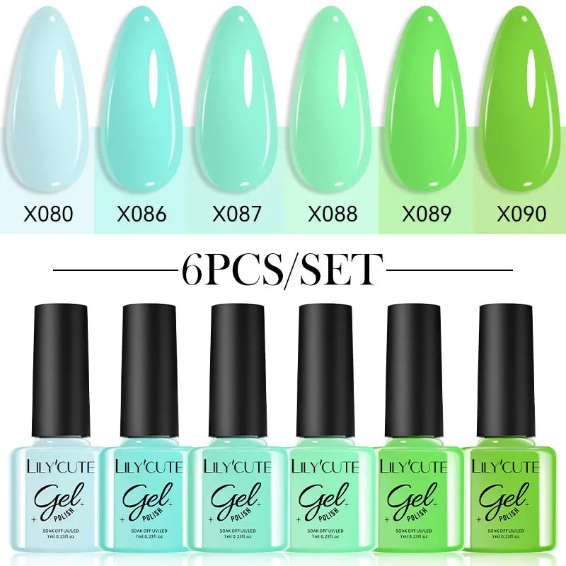 LILYCUTE 6Pcs/set 7ml Series Gel Smalto 125 Colori disponibili