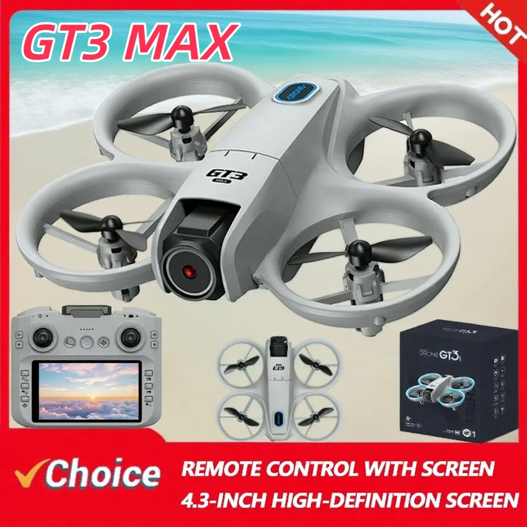 New GT3 MAX Drone 8K HD 4.3” Telecomando Modalita 360° Flip Quadcopter 2 modelli