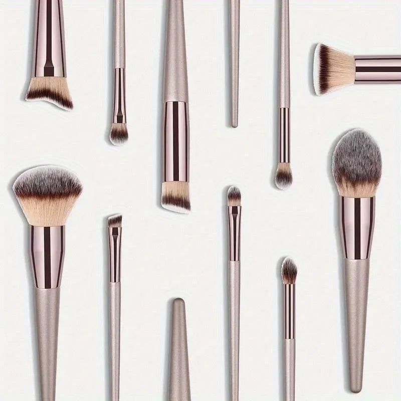 10 pezzi di pennelli per trucco oro champagne Set completo professionale