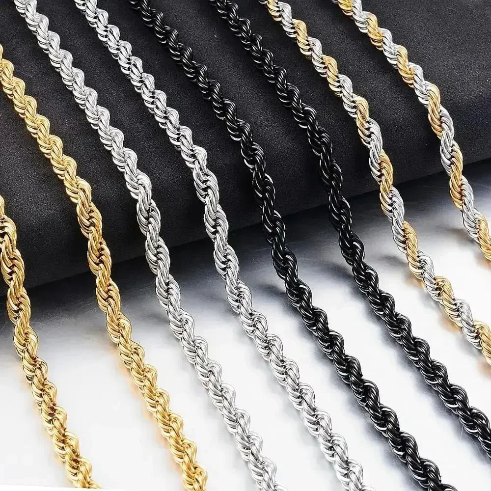 Classic Twisted Rope in acciaio inossidabile Unisex