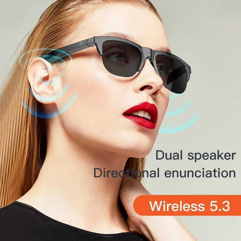 Nuovi occhiali da sole Smart Bluetooth V5.3 Occhiali da vista Cuffie sportive all’aperto HIFI Tecnologia  Anti-touch UV per uomini e donne