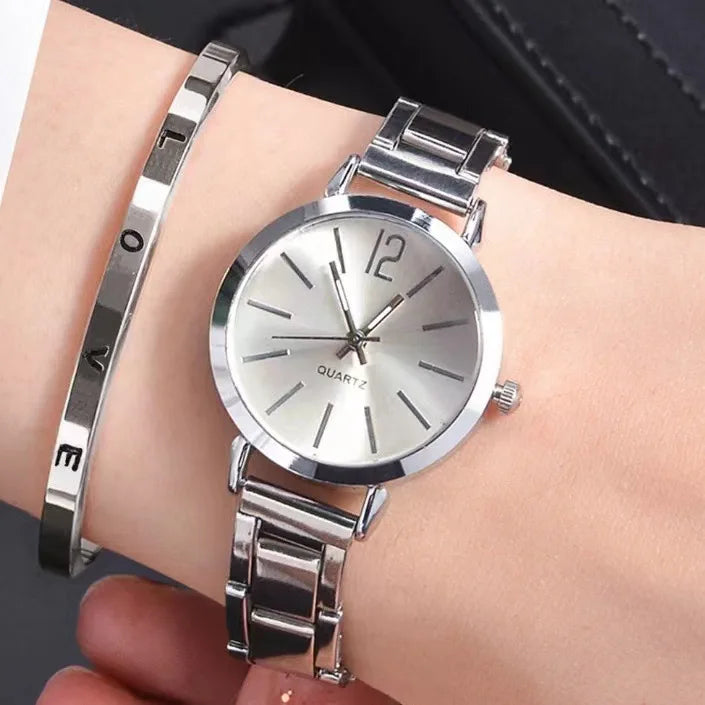 2 pezzi Set orologio e bracciale da donna