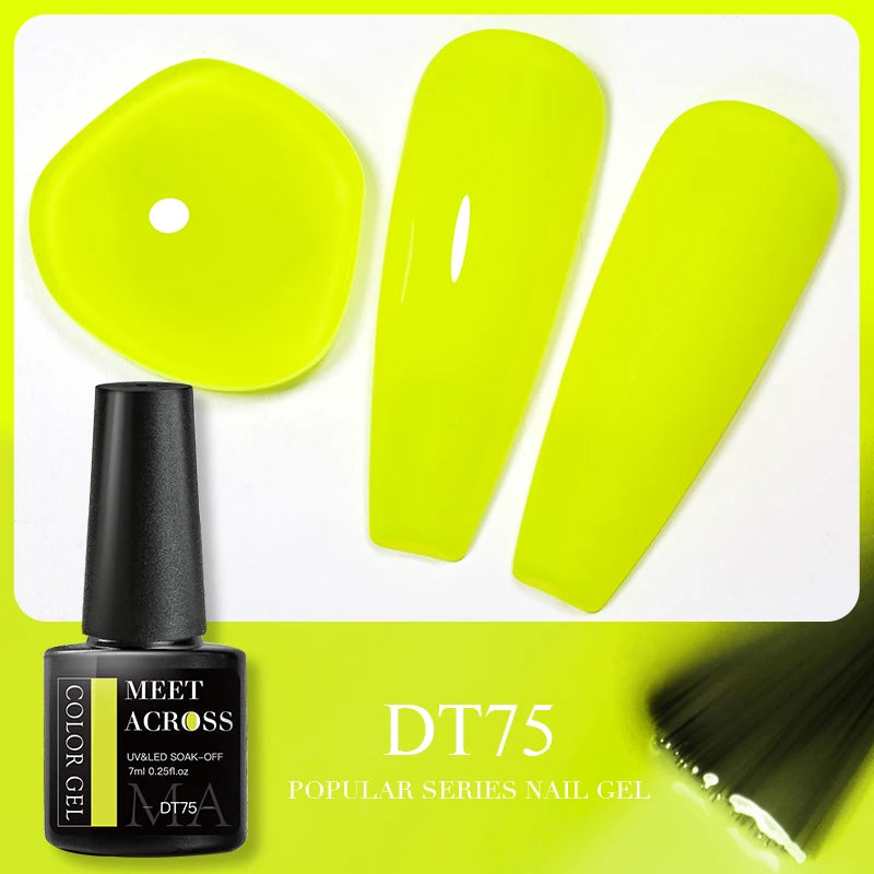 MEET ACROSS 5ml Gel Smalto per unghie Nail Art Top Gel tutti i colori