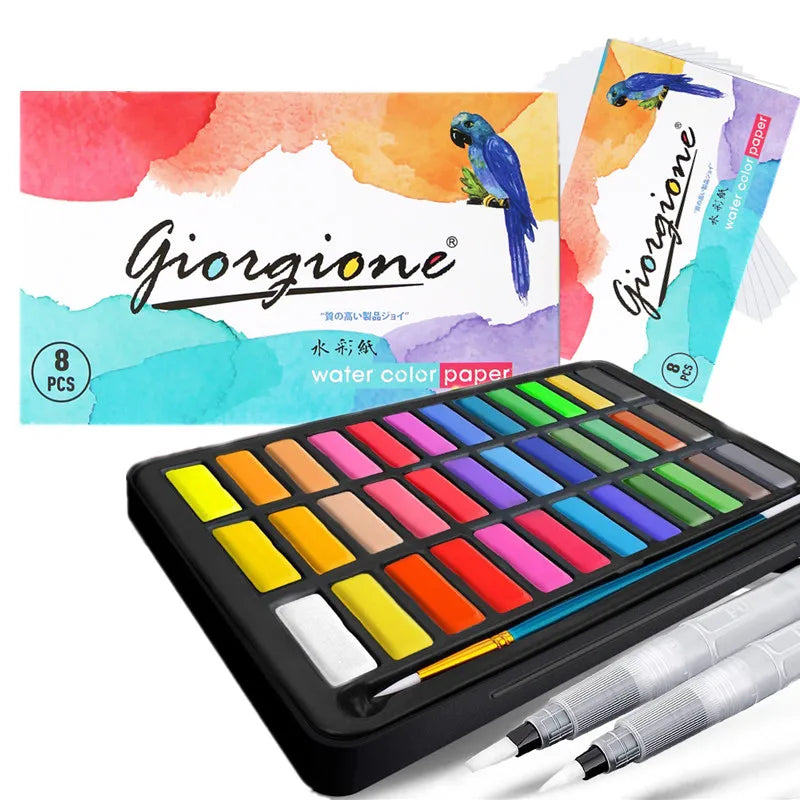 Set di acquerelli professionali 36 colori Pigmento per pittura ad acquerello con pennello e set di pittura di carta ad acquerello