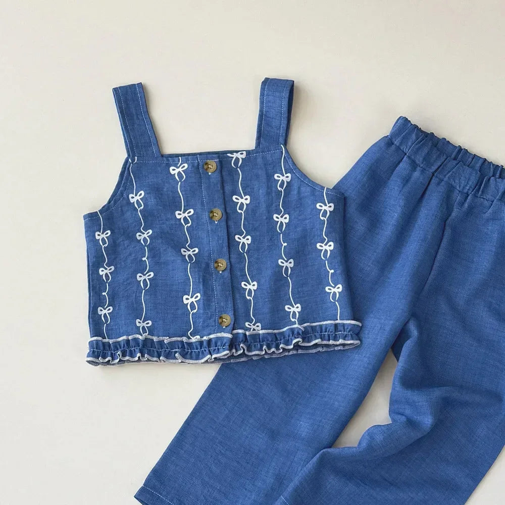 Top e pantaloni Set in due pezzi Abbigliamento casual per bambina