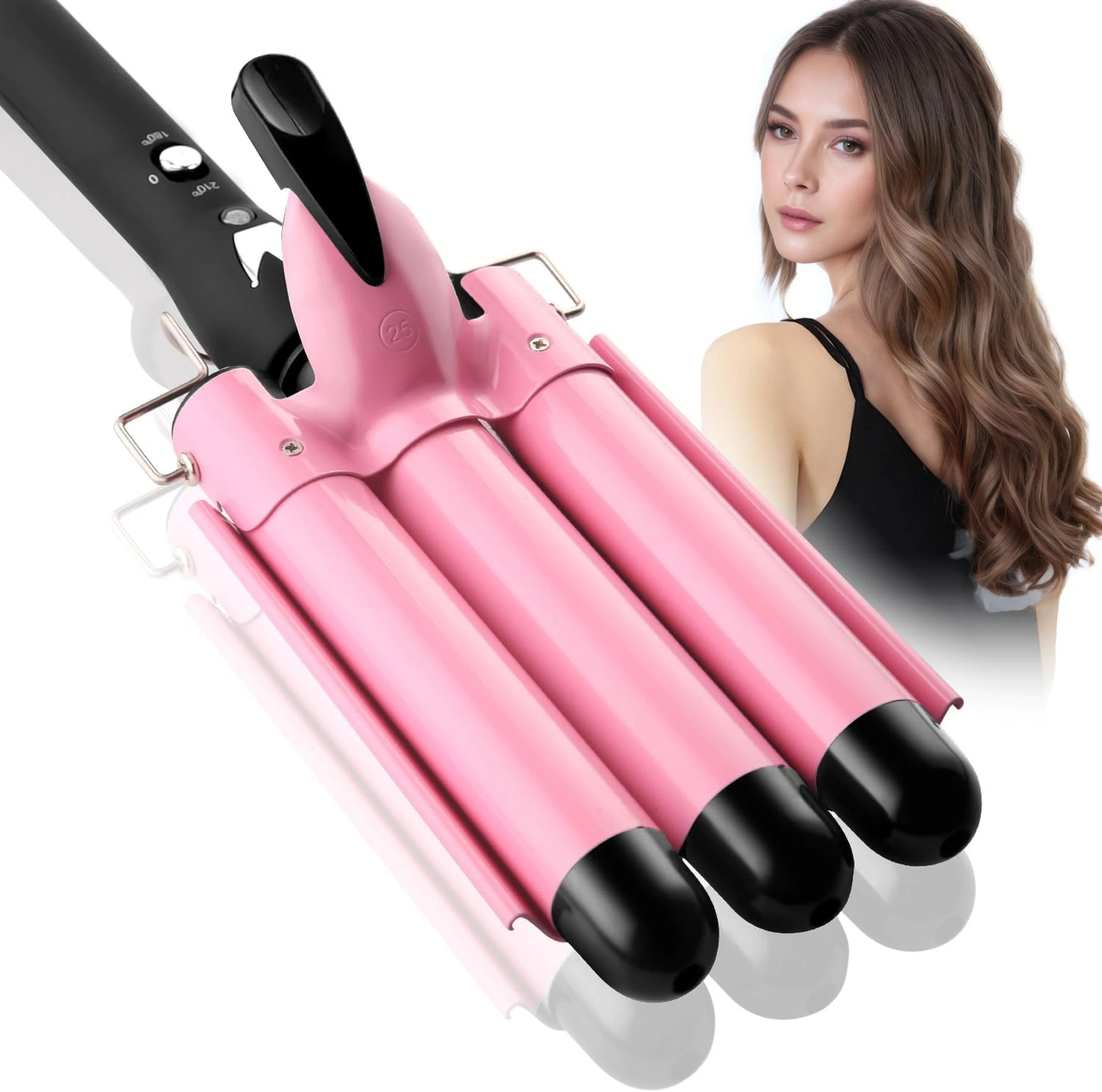 IRUIBEAUTY Ferro arricciacapelli professionale in ceramica a tripla canna